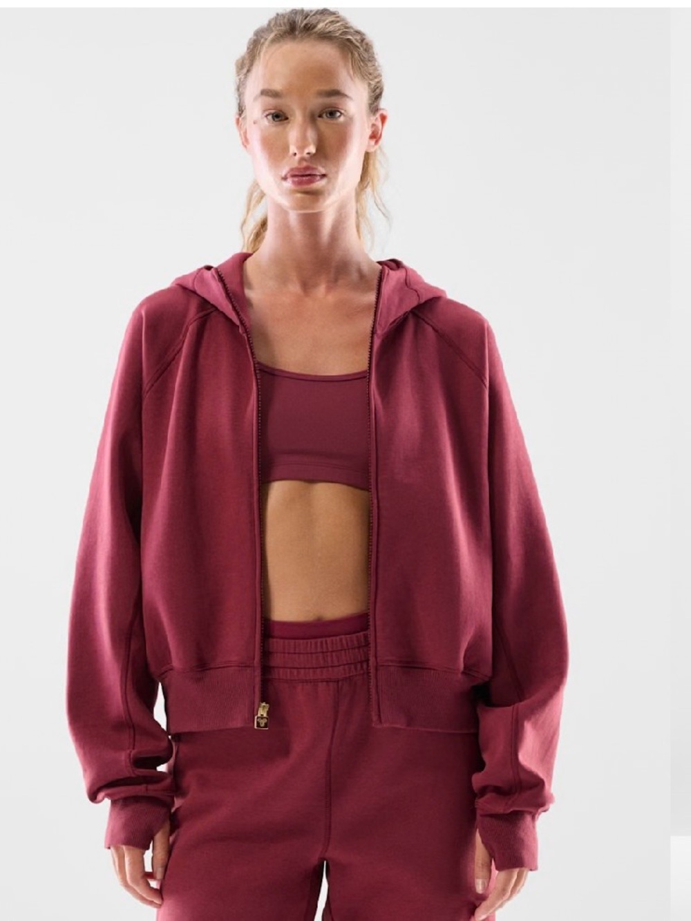 Aritzia Golden FormaFleece™ Oxygen Hi-Hip Zip Hoodie – Size M – Like New
